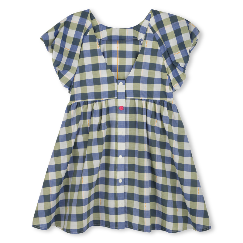 Chequered cotton dress KENZO KIDS 
                    GIRL