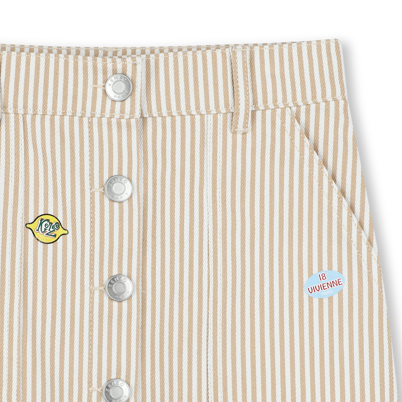 Patched cotton skirt KENZO KIDS 
                    GIRL