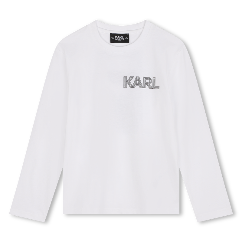 Long-Sleeved Cotton T-Shirt KARL LAGERFELD KIDS 
                    BOY