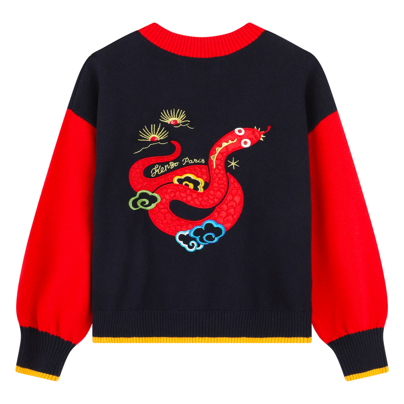 Knitted sweater with embroidery KENZO KIDS 
                    GIRL