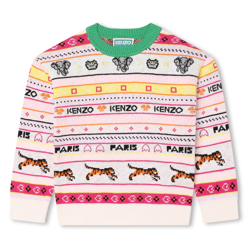 Multicolor jacquard pullover KENZO KIDS 
                    GIRL
