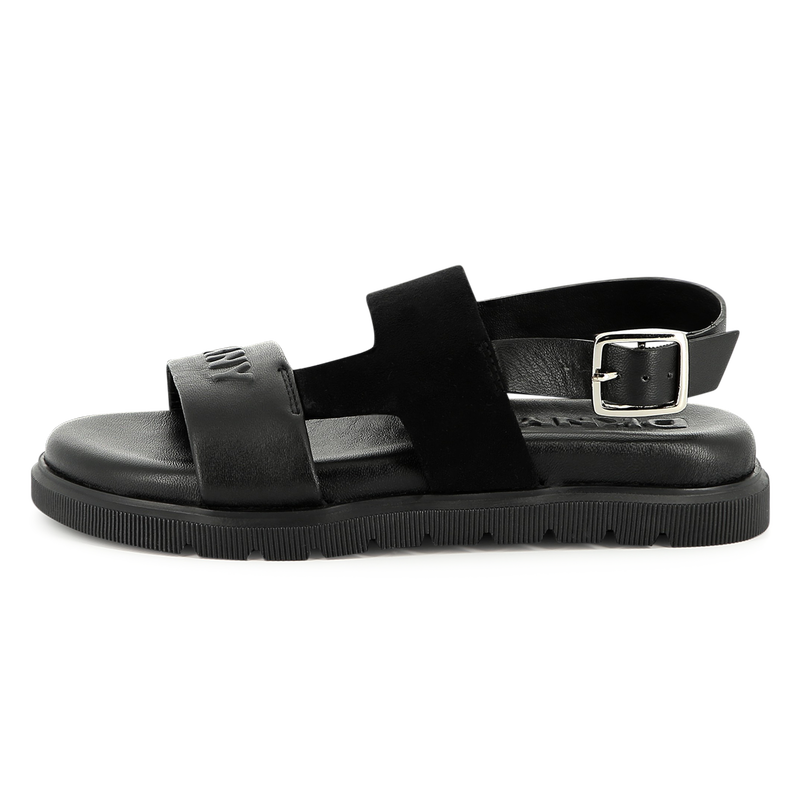 Buckled leather sandals DKNY 
                    GIRL