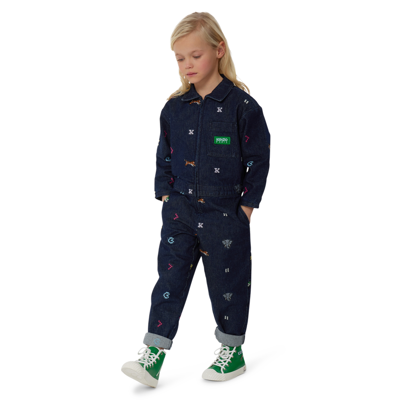 Embroidered denim jumpsuit KENZO KIDS 
                    GIRL