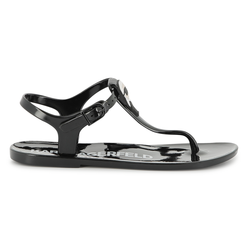 Buckled sandals with badge KARL LAGERFELD KIDS 
                    GIRL