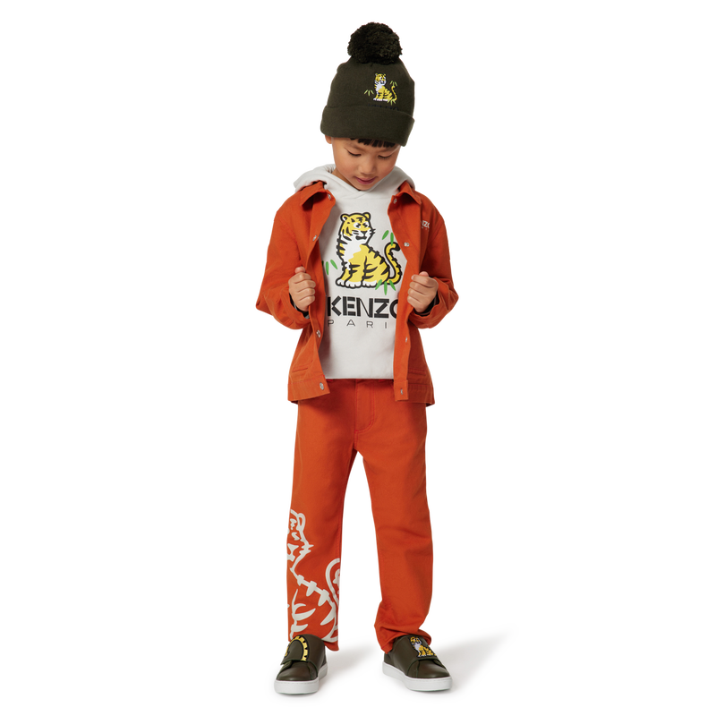 Embroidered leather sneakers KENZO KIDS 
                    UNISEX