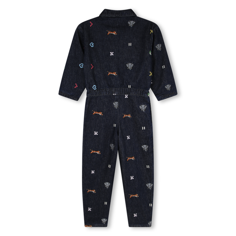 Embroidered denim jumpsuit KENZO KIDS 
                    GIRL