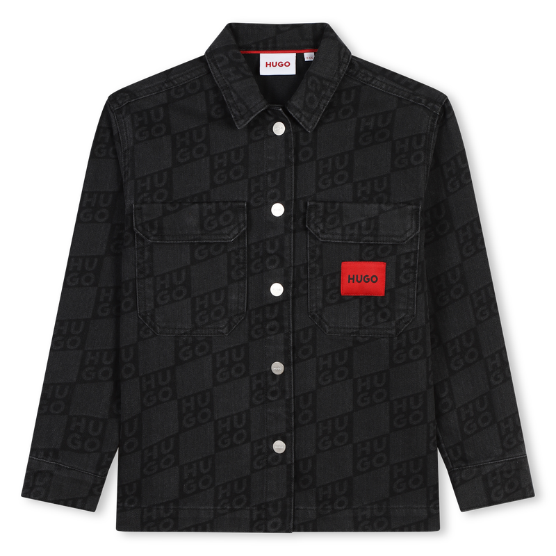 Printed Cotton Shirt Jacket HUGO 
                    BOY