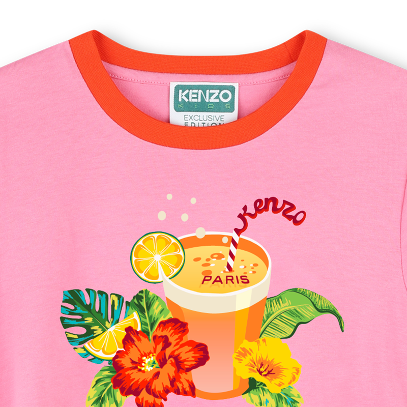 Short-sleeved cotton dress KENZO KIDS 
                    GIRL