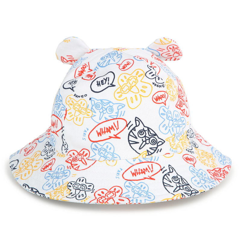 Printed cotton hat with ears KENZO KIDS 
                    UNISEX
