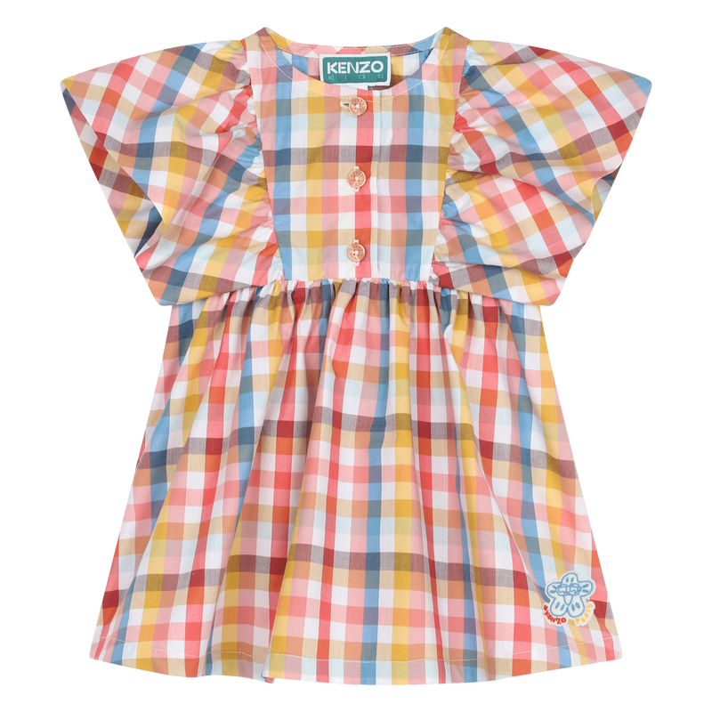 Checked cotton dress KENZO KIDS 
                    GIRL