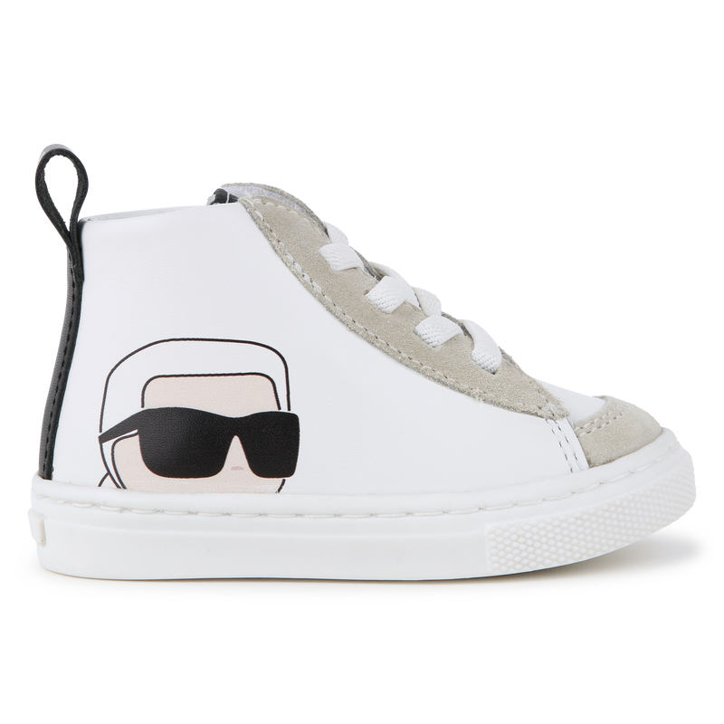 High-Top Leather Sneakers KARL LAGERFELD KIDS 
                    UNISEX