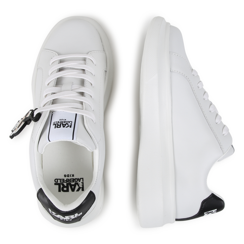 Leather Lace-Up Sneakers KARL LAGERFELD KIDS 
                    BOY