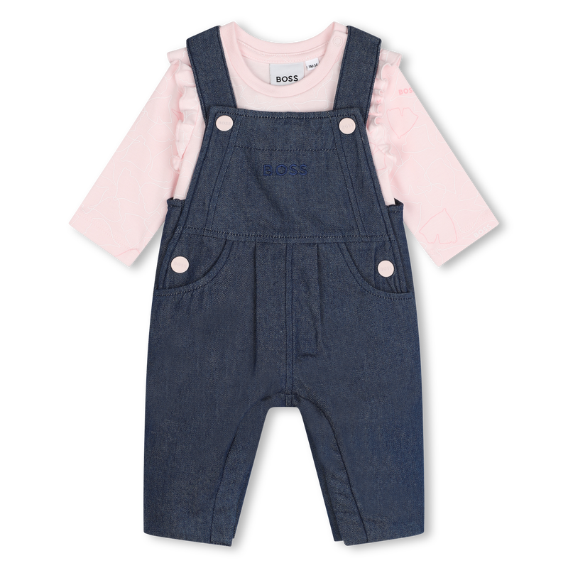 Cotton T-Shirt & Overalls BOSS 
                    GIRL