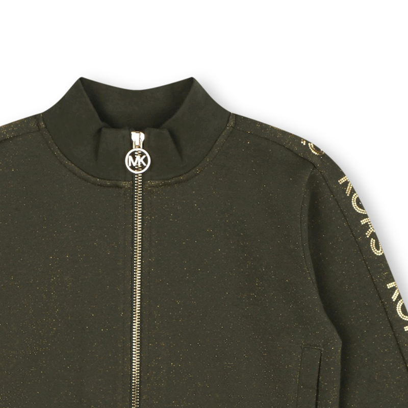 Glittery Fleece Cardigan MICHAEL KORS 
                    GIRL
