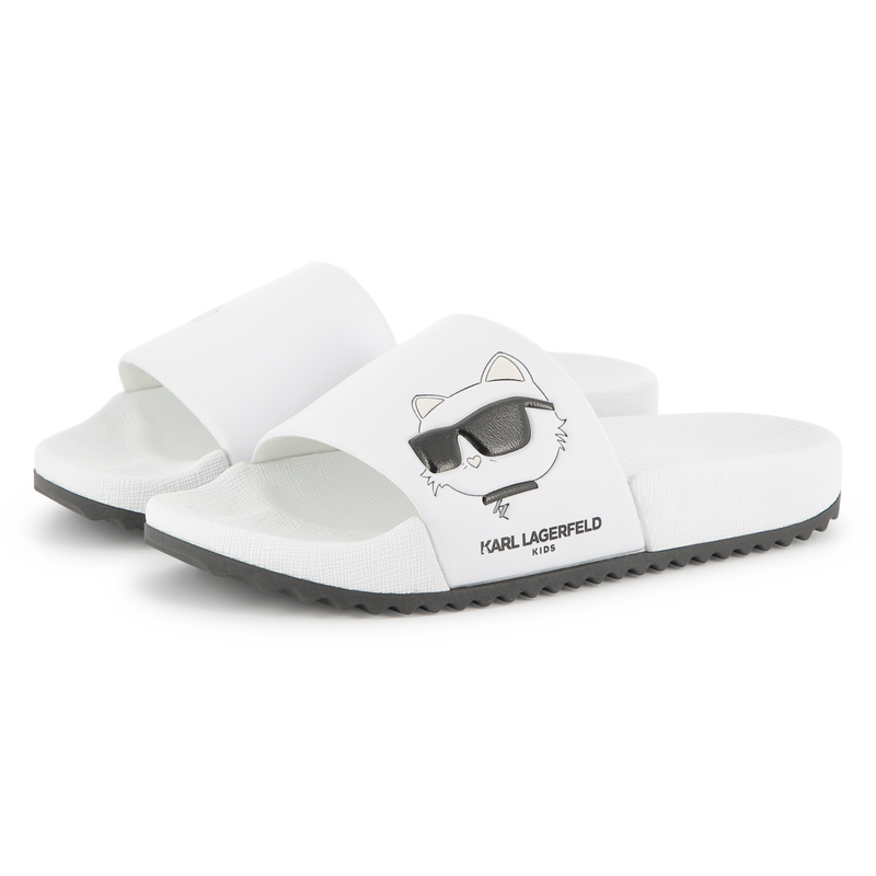 Sliders with raised print KARL LAGERFELD KIDS 
                    GIRL