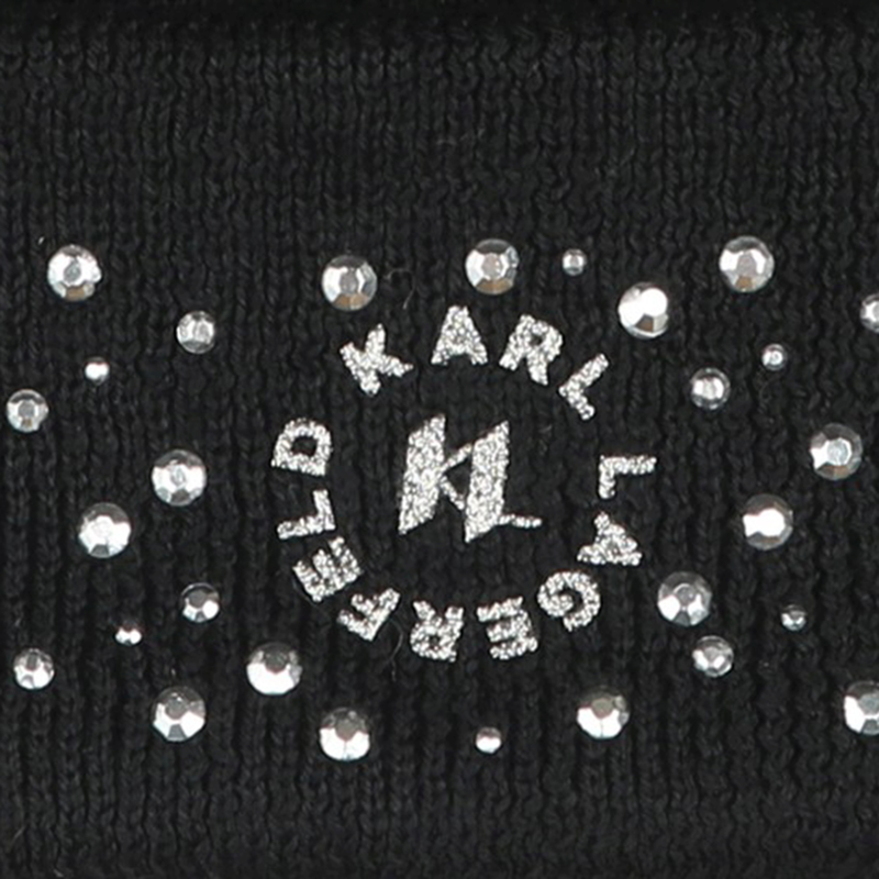 Knitted Rhinestone Hat KARL LAGERFELD KIDS 
                    GIRL