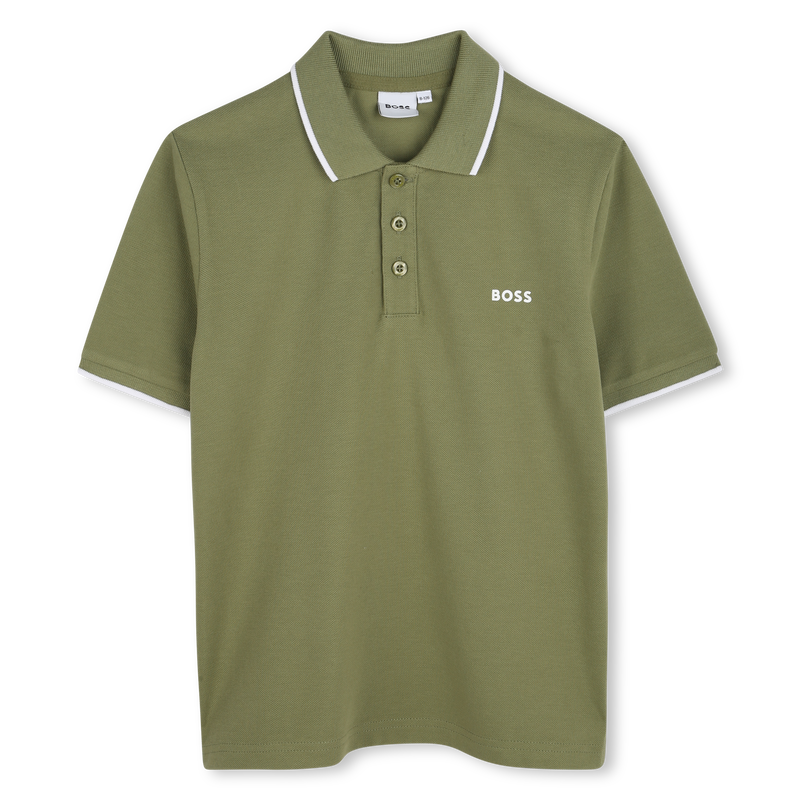 Plain cotton piqué polo shirt BOSS 
                    BOY