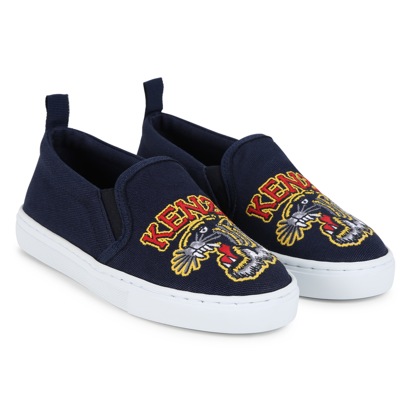 Embroidered Tiger Slip-On Sneakers KENZO KIDS 
                    UNISEX