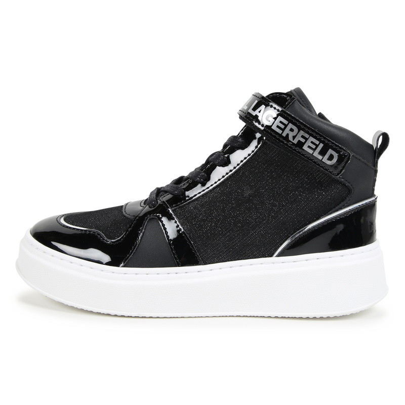 Leather High-Top Sneakers KARL LAGERFELD KIDS 
                    GIRL