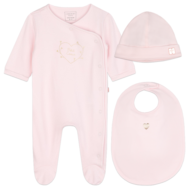 Newborn ensemble gift set CARREMENT BEAU 
                    GIRL