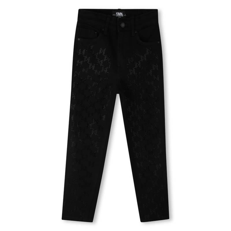 Straight Diamanté-Logo Jeans KARL LAGERFELD KIDS 
                    GIRL