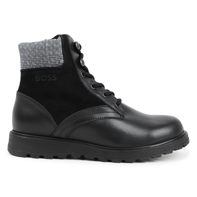 Lace-Up Leather Ankle Boots BOSS 
                    BOY
