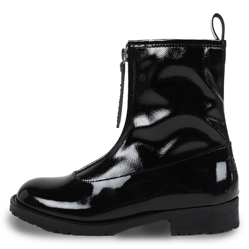Patent Leather Ankle Boots KARL LAGERFELD KIDS 
                    GIRL