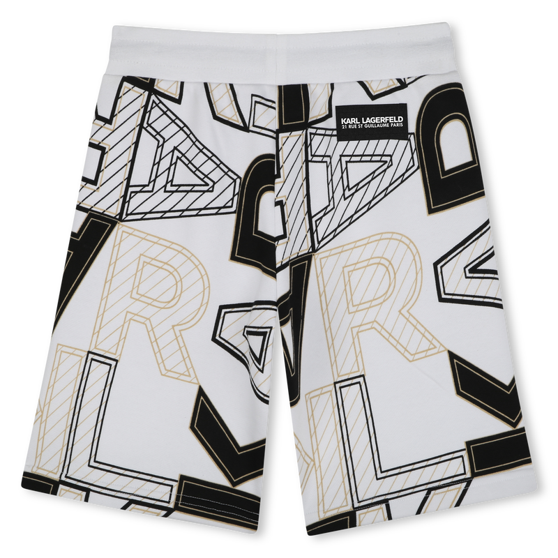 Printed cotton Bermuda shorts KARL LAGERFELD KIDS 
                    BOY
