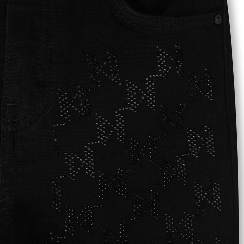 Straight Diamanté-Logo Jeans KARL LAGERFELD KIDS 
                    GIRL