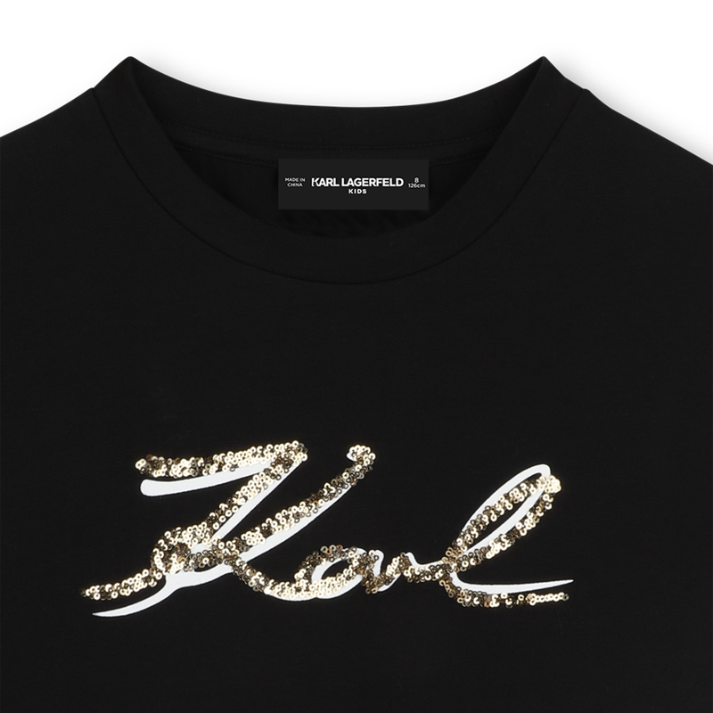 T-shirt with sequins KARL LAGERFELD KIDS 
                    GIRL