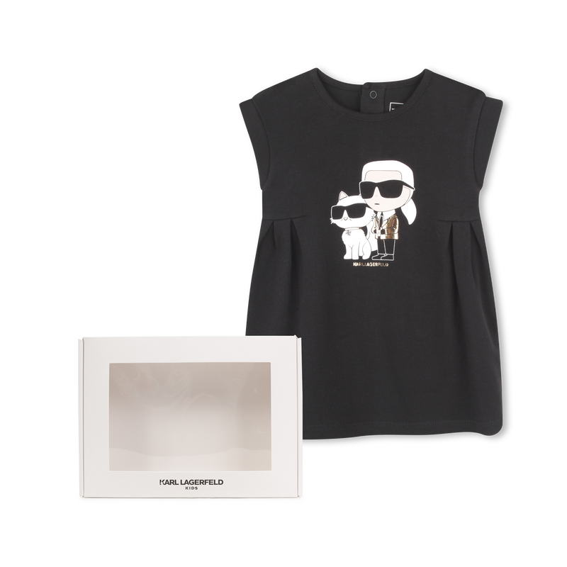 Flared dress with illustration KARL LAGERFELD KIDS 
                    GIRL