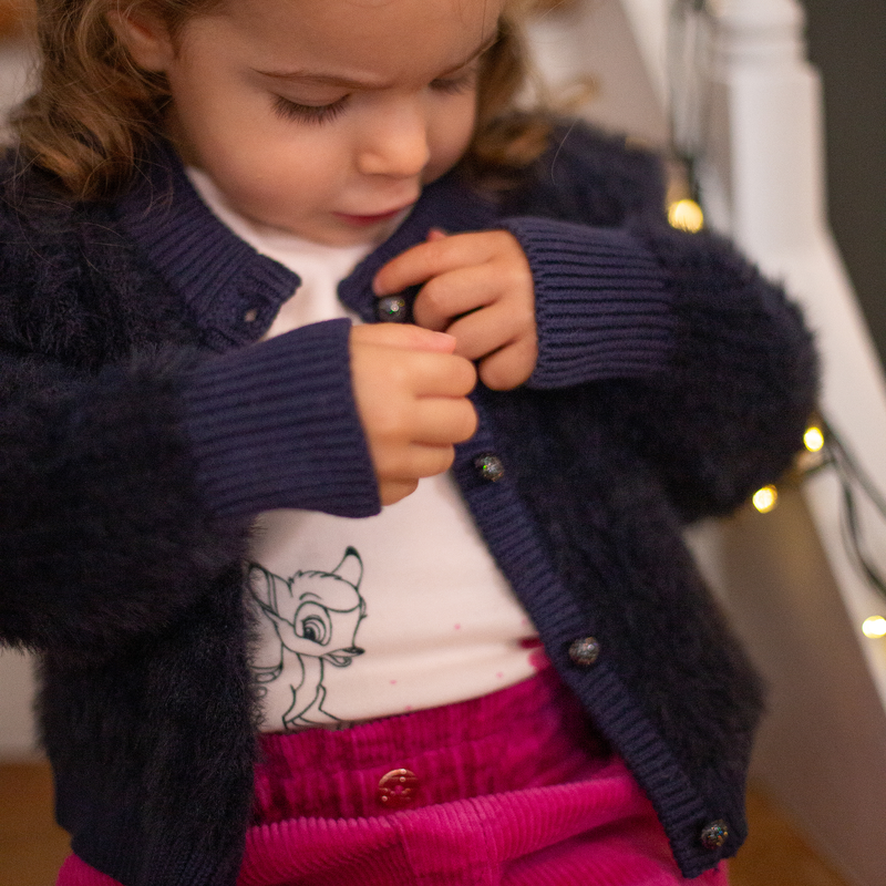 Decorative Knitted Cardigan CARREMENT BEAU 
                    GIRL