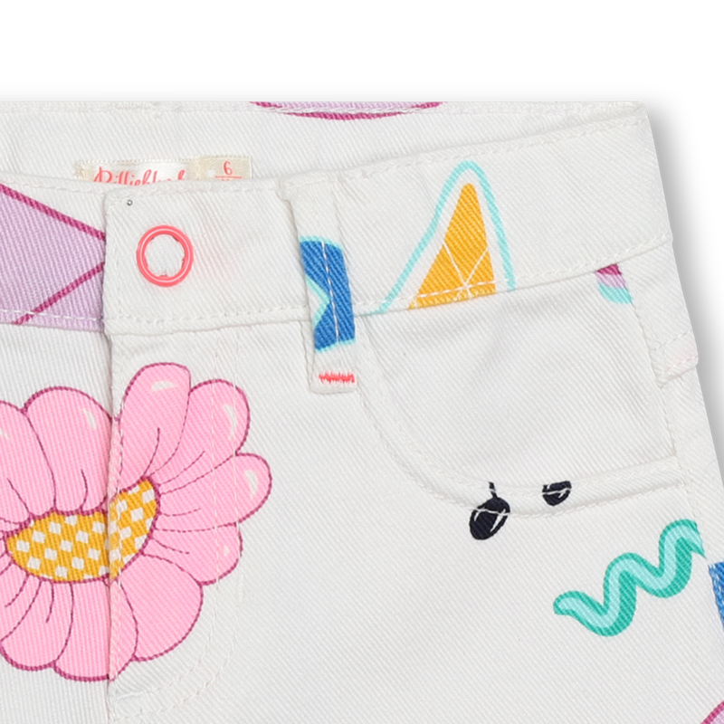 Printed cotton twill shorts BILLIEBLUSH 
                    GIRL