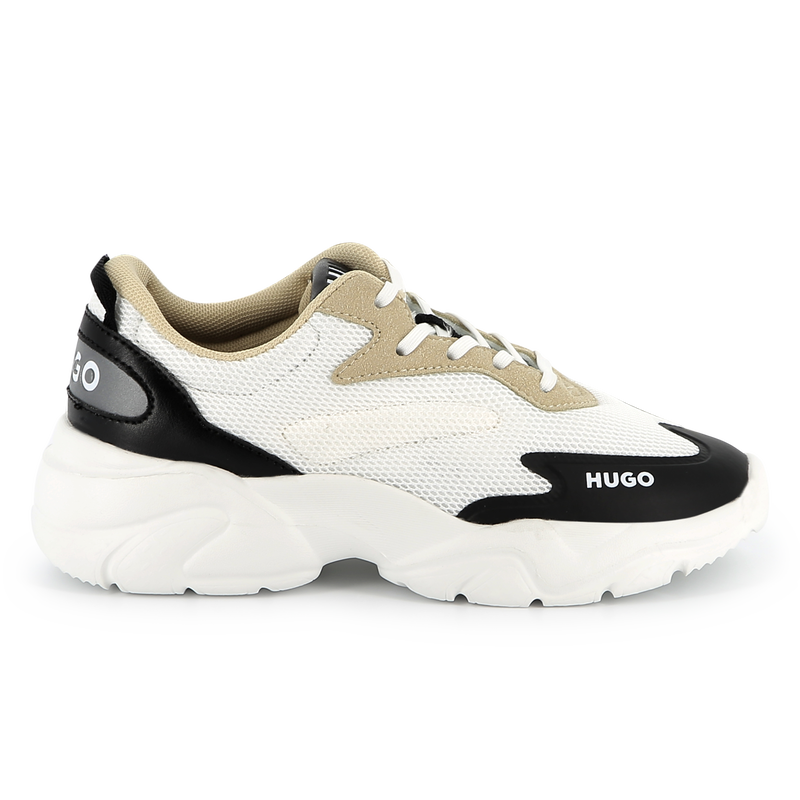 Bi-material lace-up sneakers HUGO 
                    BOY