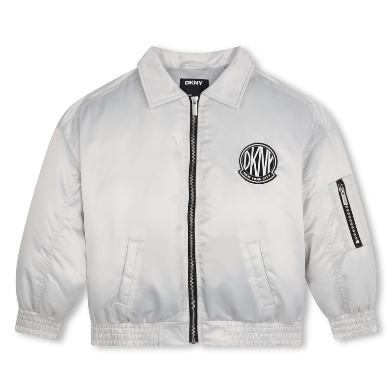 Zip-Up Satin-Finish Jacket DKNY 
                    GIRL