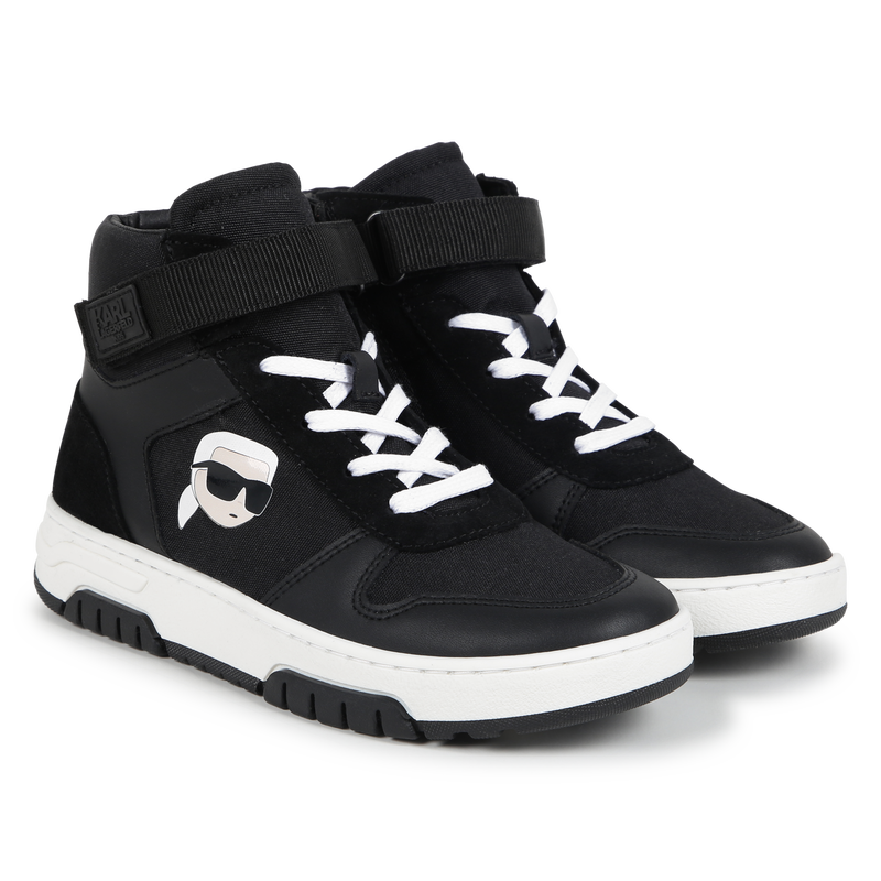 High-Top Leather Sneakers KARL LAGERFELD KIDS 
                    BOY