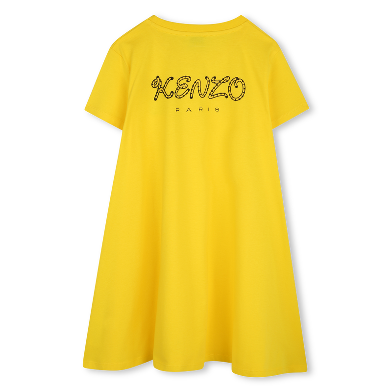 Embroidered badge flared dress KENZO KIDS 
                    GIRL