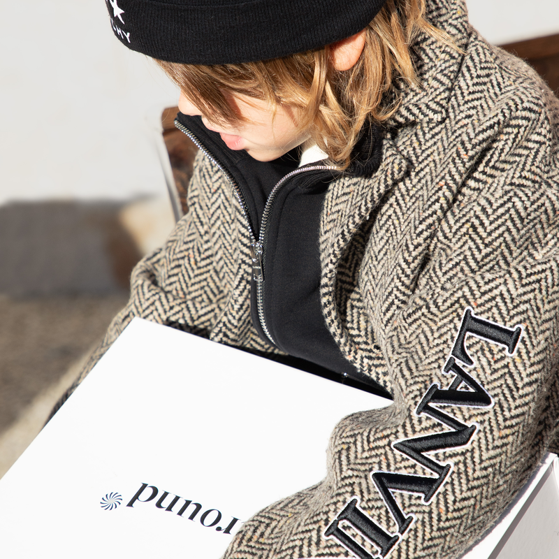 Midi Chevron-Print Coat LANVIN 
                    BOY