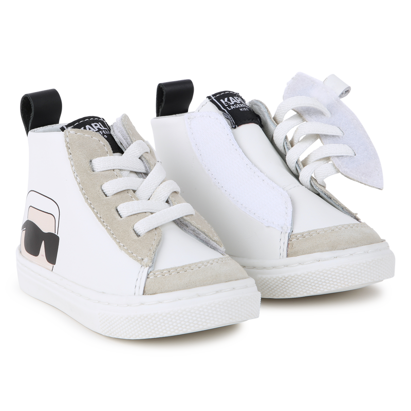 High-Top Leather Sneakers KARL LAGERFELD KIDS 
                    UNISEX