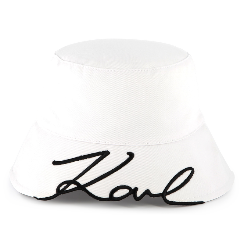 Embroidered cotton bucket hat KARL LAGERFELD KIDS 
                    GIRL