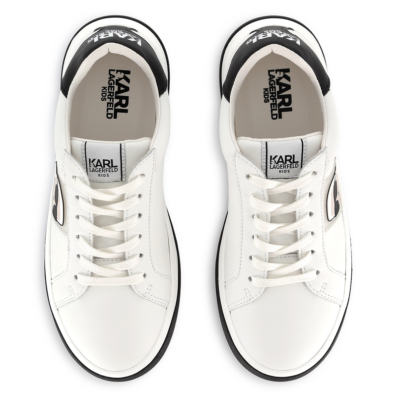 Lace-up leather sneakers KARL LAGERFELD KIDS 
                    BOY