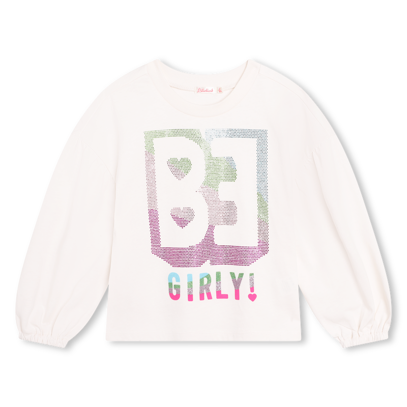 Rhinestone-graphic long-sleeve BILLIEBLUSH 
                    GIRL