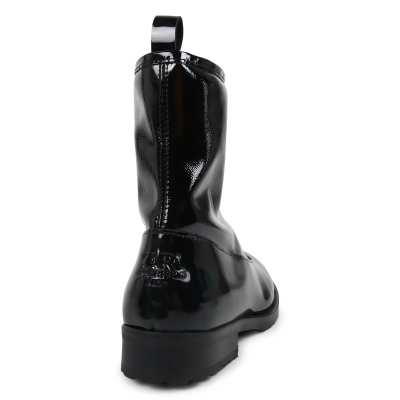 Patent Leather Ankle Boots KARL LAGERFELD KIDS 
                    GIRL