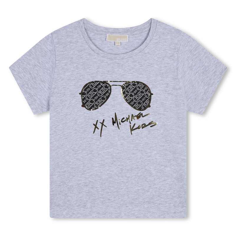 Short-Sleeved Cotton T-Shirt MICHAEL KORS 
                    GIRL