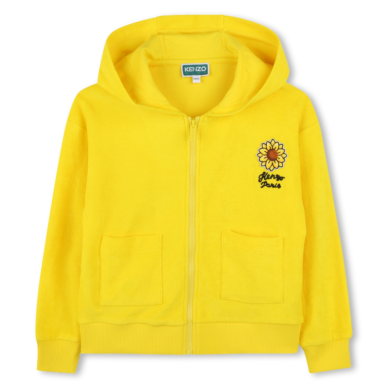 Terry cloth zip-up sweater KENZO KIDS 
                    GIRL
