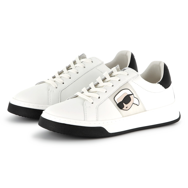 Lace-up leather sneakers KARL LAGERFELD KIDS 
                    BOY