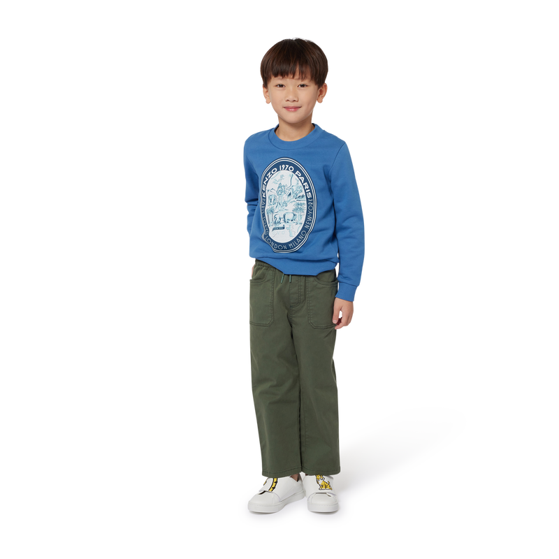 Badge-Print Long-Sleeve KENZO KIDS 
                    BOY