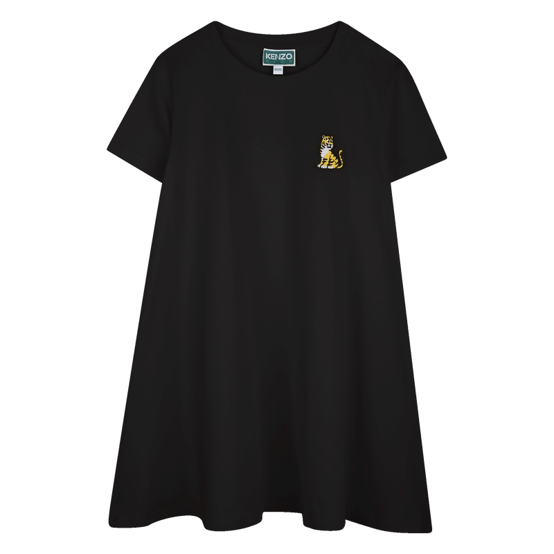 Embroidered badge flared dress KENZO KIDS 
                    GIRL