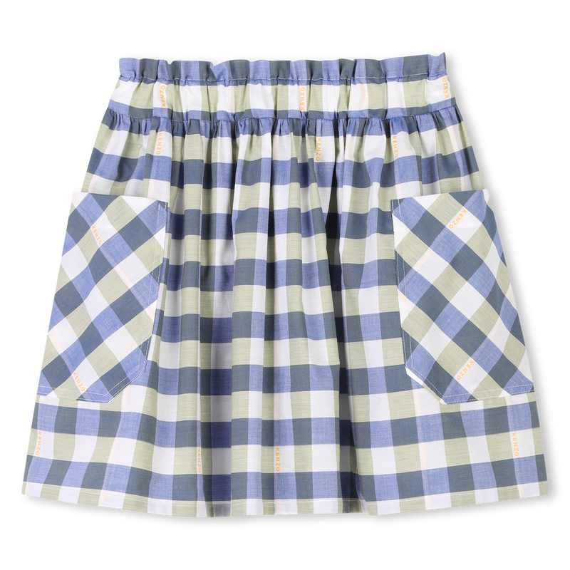 Chequered cotton skirt KENZO KIDS 
                    GIRL