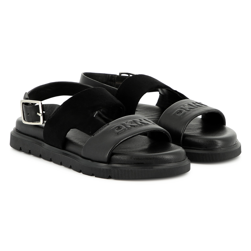 Buckled leather sandals DKNY 
                    GIRL